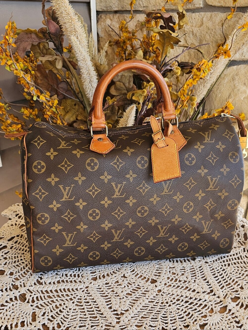 Louis Vuitton Monogram Canvas Speedy 35 Handbag in Brown